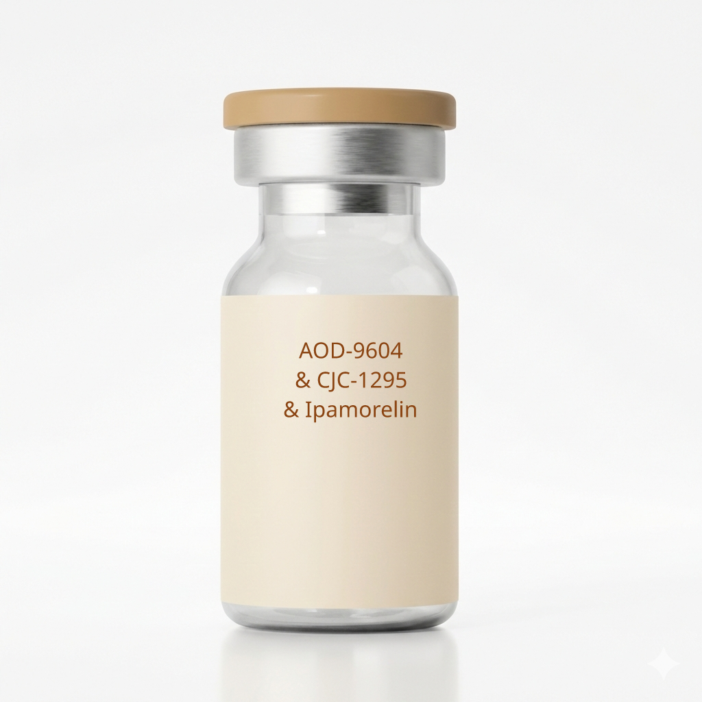 AOD-9604 & CJC-1295 & Ipamorelin peptide vial